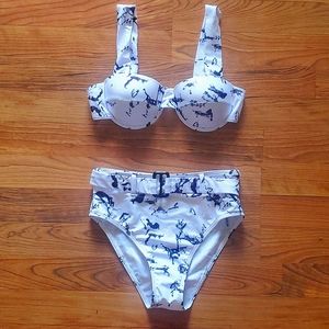 Shein high waisted marble bikini 👙 BNWOT size sm